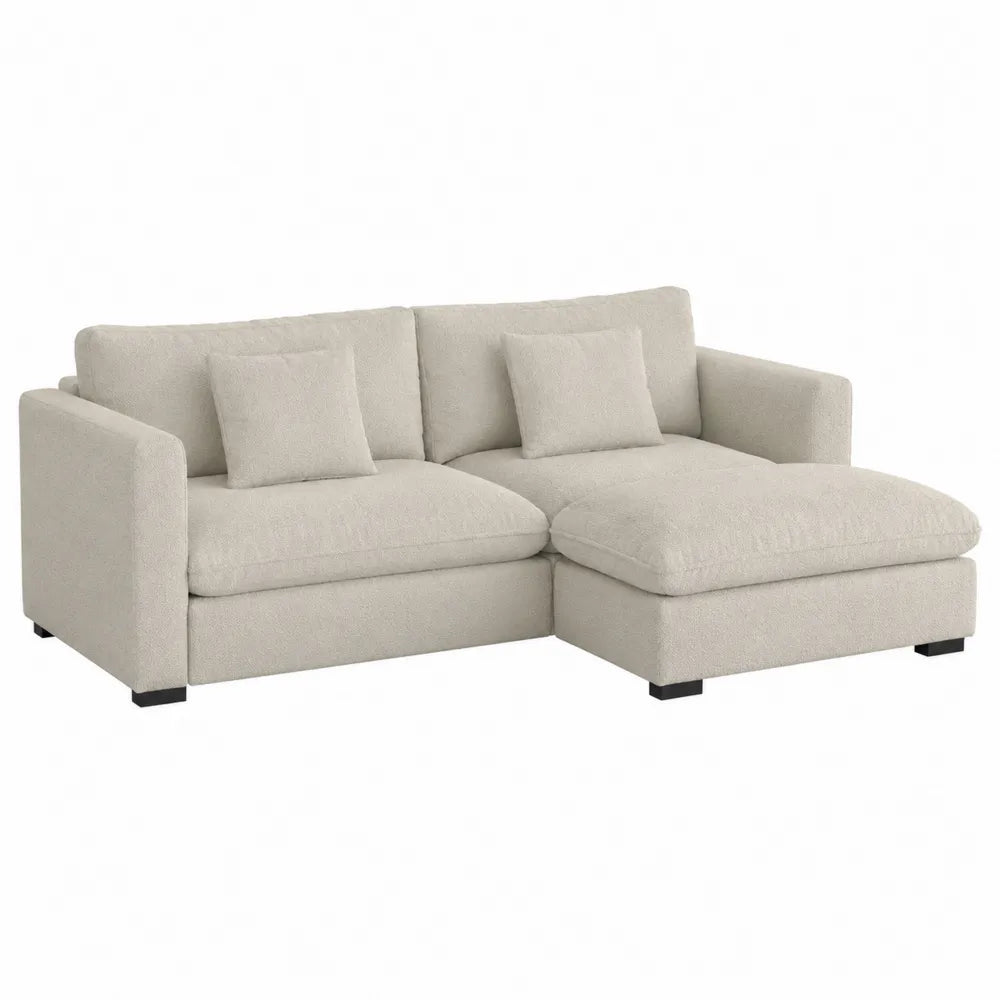 Ecksofa aus Polyestergewebe Beige 250cm