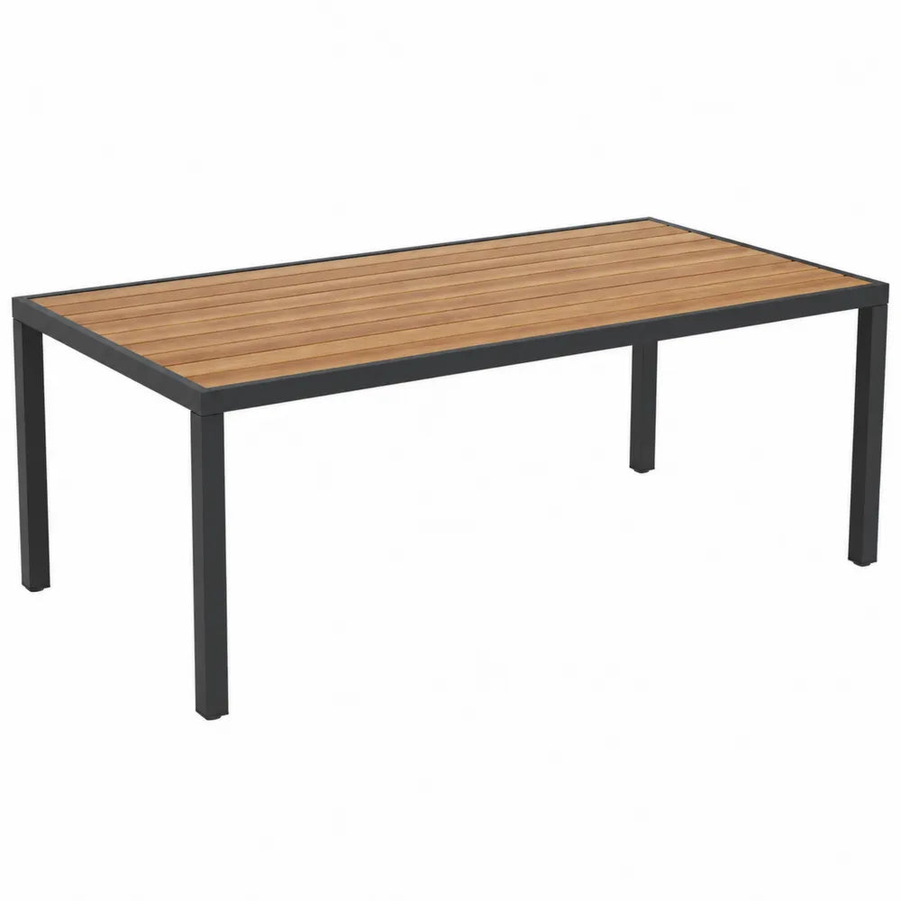 Gartentisch Rechteckig Teakholz Aluminium 180x90x75cm