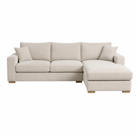 Modulares Ecksofa Cord Beige 260x160x85 cm