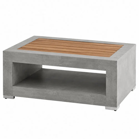 Garten-Couchtisch Holzplatte und Betonoptik 110x60x42cm