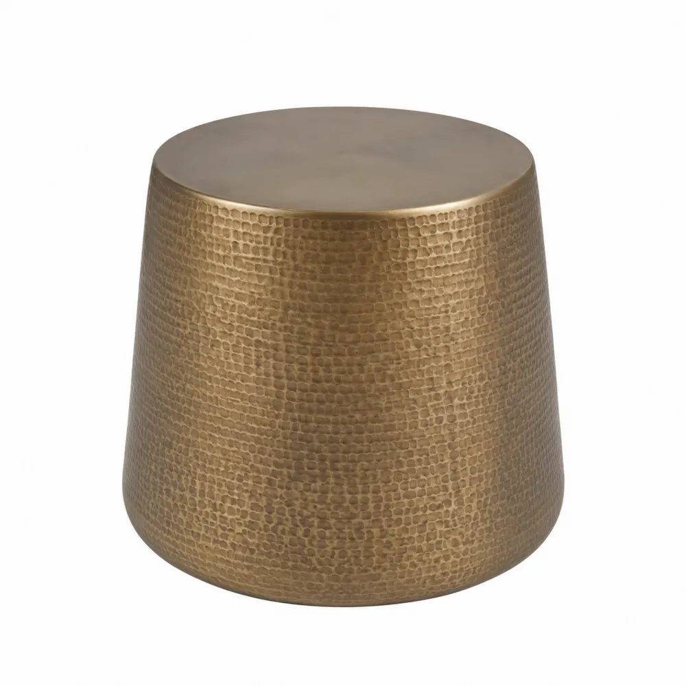 Runder Beistelltisch aus Metall in Bronze, 45 cm Höhe