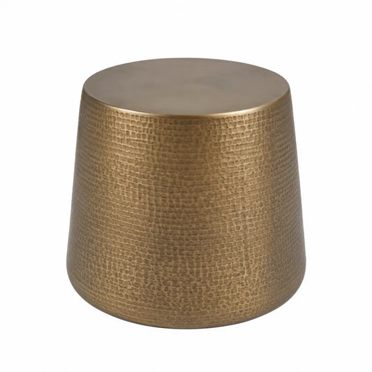 Runder Beistelltisch aus Metall in Bronze, 45 cm Höhe