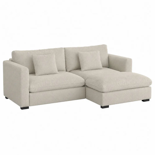 Ecksofa aus Polyestergewebe Beige 250cm